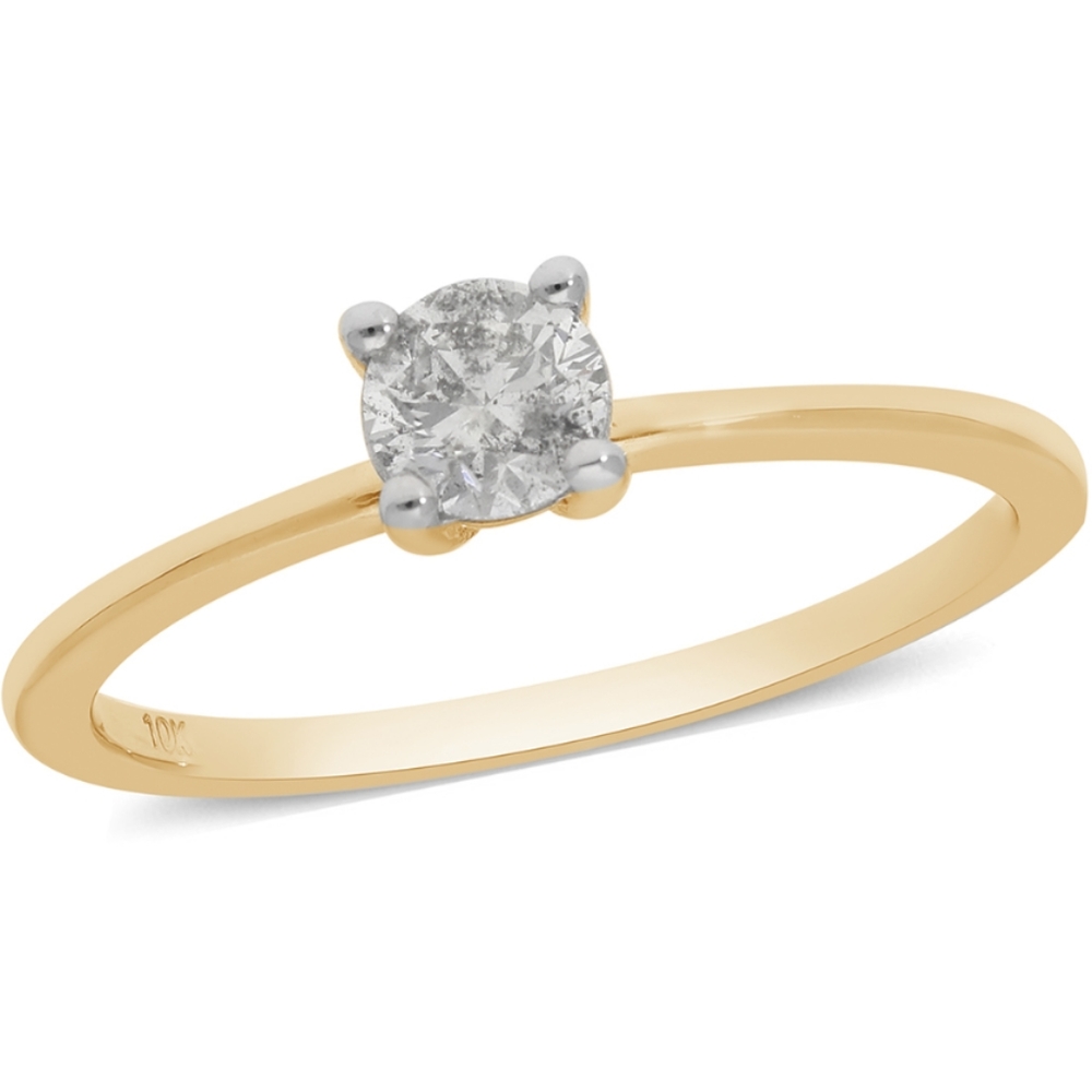 .25ct diamond ring. Certified. 10k gold